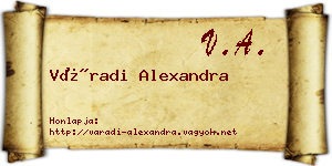 Váradi Alexandra névjegykártya